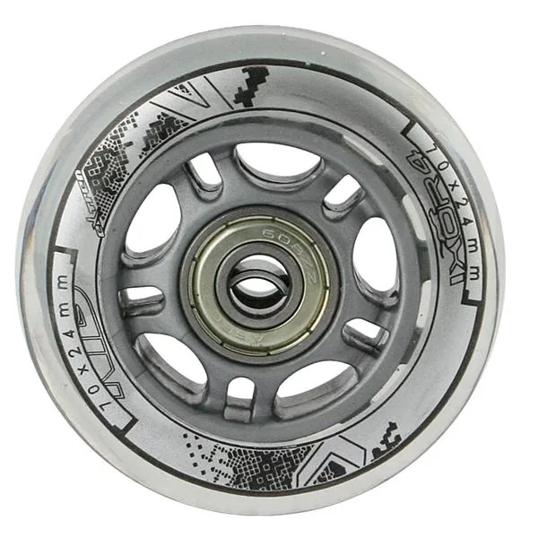 ZESTAW - PRZEZROCZYSTE KÓŁKA (4 szt.) PU 70x24 82A + ABEC-7 (8 szt.)