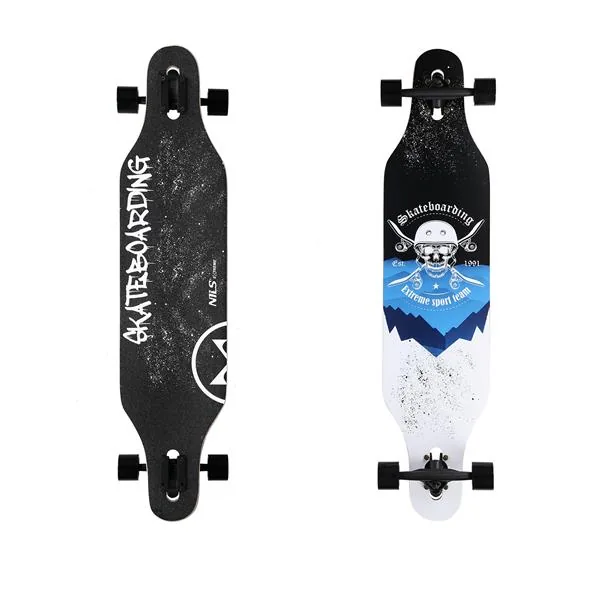 DESKOROLKA LONGBOARD SKULL WOOD SKATE