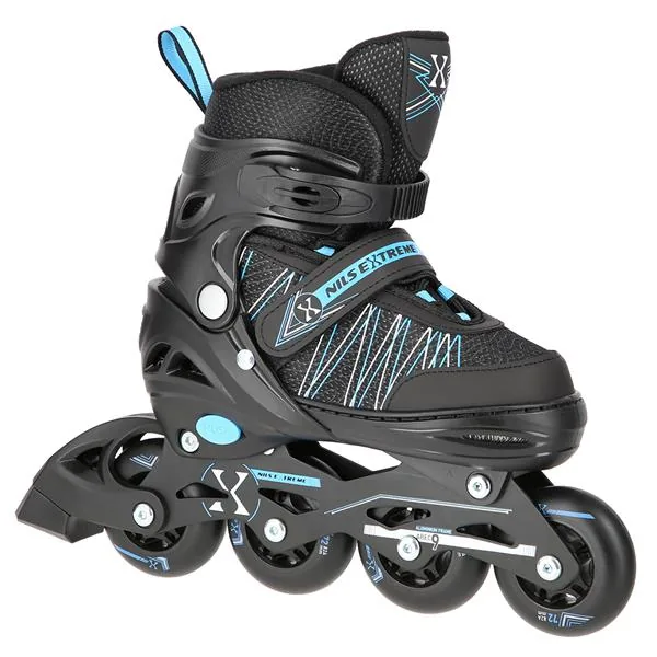 Nils extreme 2w1 z wymienną płozą czarno-niebieskie ŁYŻWOROLKI Z WYMIENNĄ PŁOZĄ HOKEJOWĄ NILS EXTREME CZARNO-NIEBIESKIE 2W1