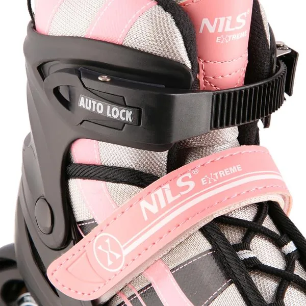 Nils extreme 2w1 z wymienną płozą czarno-różowo-białe 4 ŁYŻWOROLKI Z WYMIENNĄ PŁOZĄ HOKEJOWĄ NILS EXTREME CZARNO-RÓŻOWE-BIAŁE 2W1