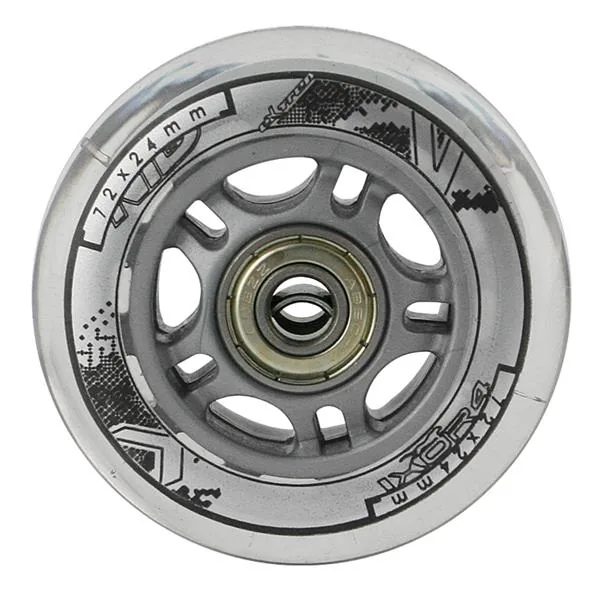ZESTAW - PRZEZROCZYSTE KÓŁKA (4 szt.) PU 72x24 82A + ABEC-7 (8 szt.)