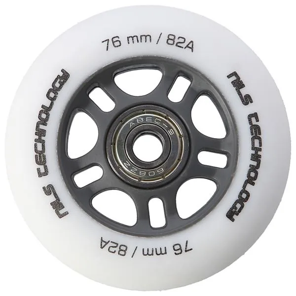 ZESTAW - BIAŁE MATOWE KÓŁKA (4 szt.) PU 76x24 82A + ABEC-9 (8 szt.)