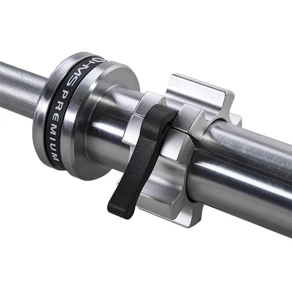 GO901 GRYF OLIMPIJSKI 20KG 2200MM HMS PREMIUM + ZG1500 SILVER ZACISKI LOCK JAW 8 GRYF OLIMPIJSKI PROSTY 20KG 2200MM PREMIUM + ZACISKI ZG1500 SILVER LOW JAW