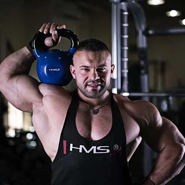 KNV04 BLUE KETTLEBELL ŻELIWNY POKRYTY WINYLEM HMS 3 KETTLEBELL ŻELIWNY POKRYTY WINYLEM NIEBIESKI