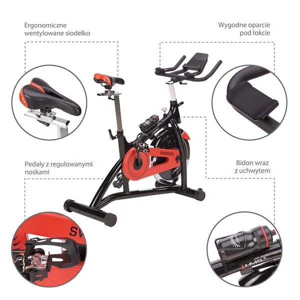 ROWER STACJONARNY SPINNINGOWY Z OPOREM MECHANICZNYM HMS 5 Rower stacjonarny spinningowy z oporem mechanicznym HMS